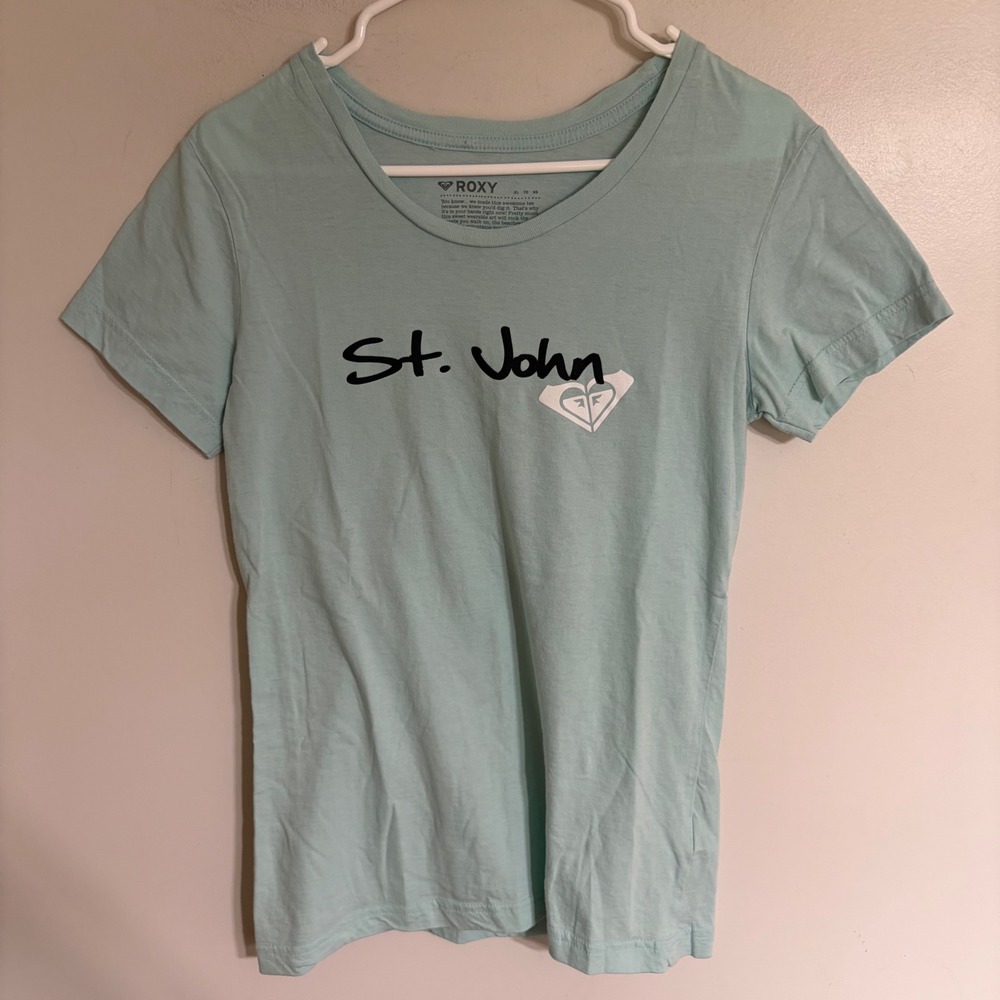 Roxy St. John Graphic Tee Mint Green Short Sleeve Juniors XL T-Shirt